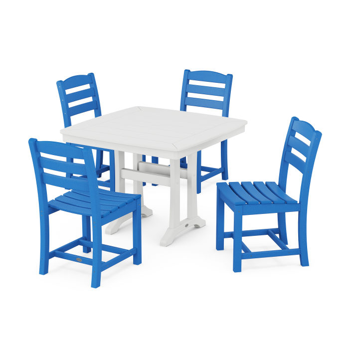 Polywood La Casa Café Side Chair 5-Piece Dining Set with Trestle Legs PWS972-1