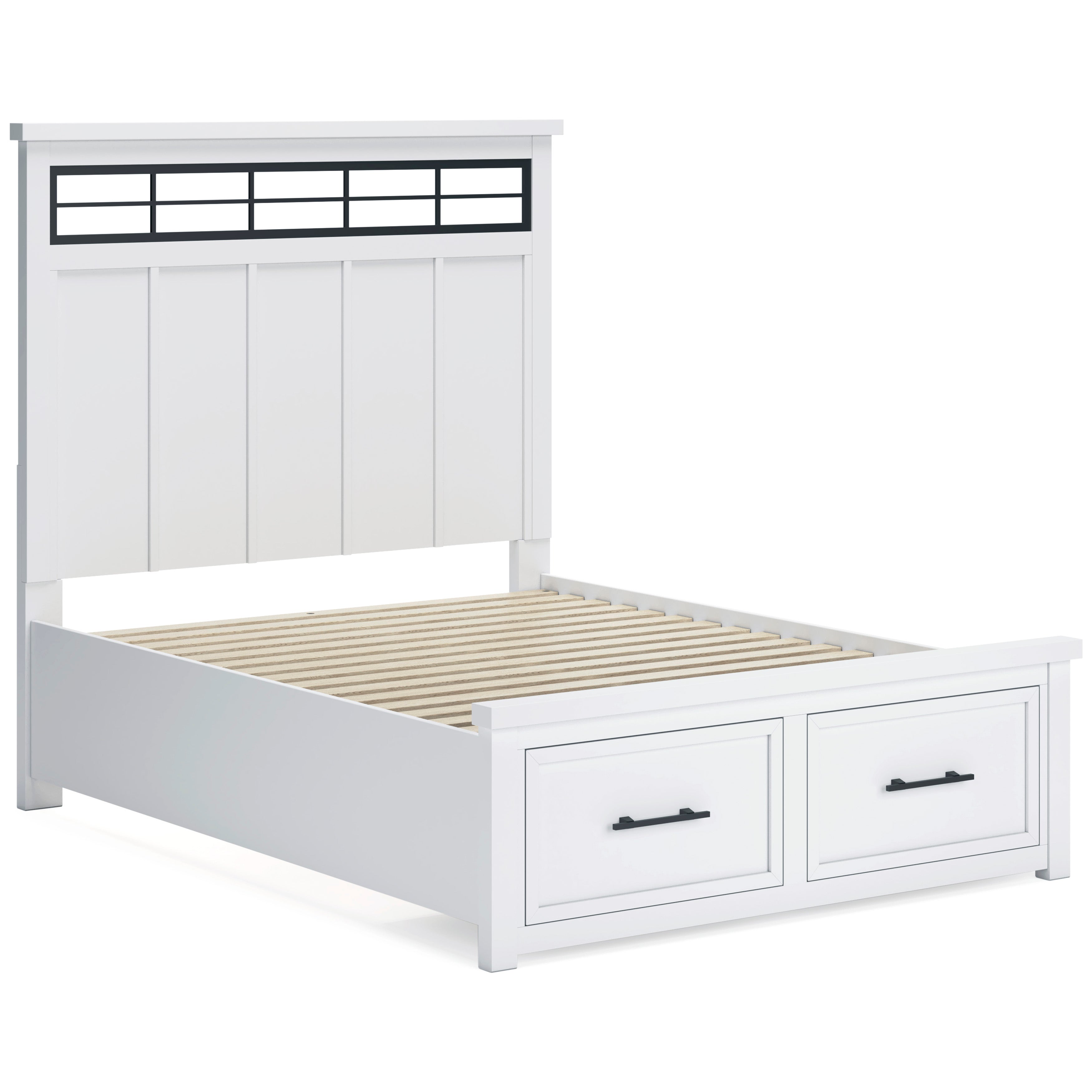 (Online Special Price) Ashbryn White/Natural Queen Panel Storage Bed