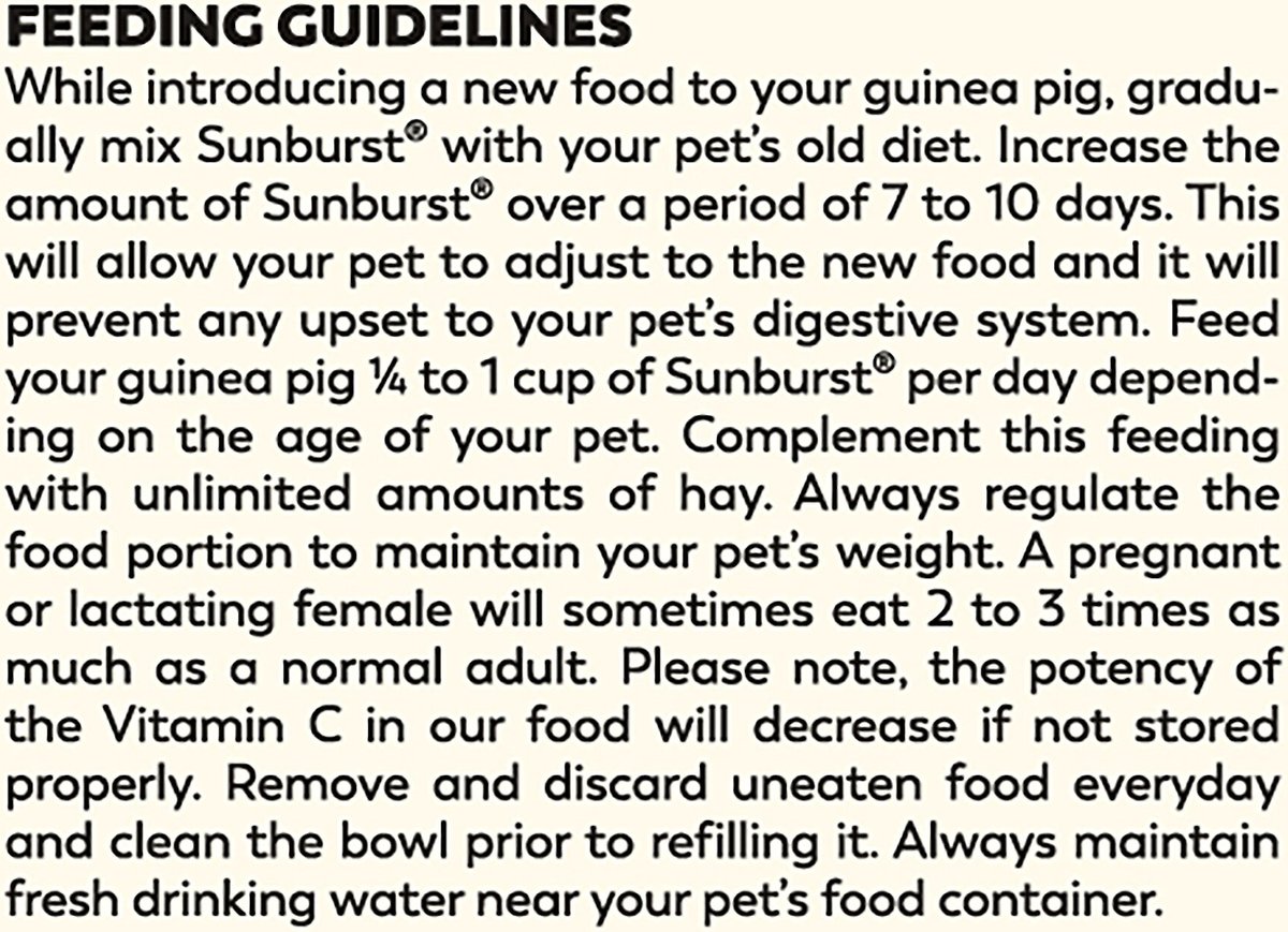 Higgins Sunburst Gourmet Blend Guinea Pig Food