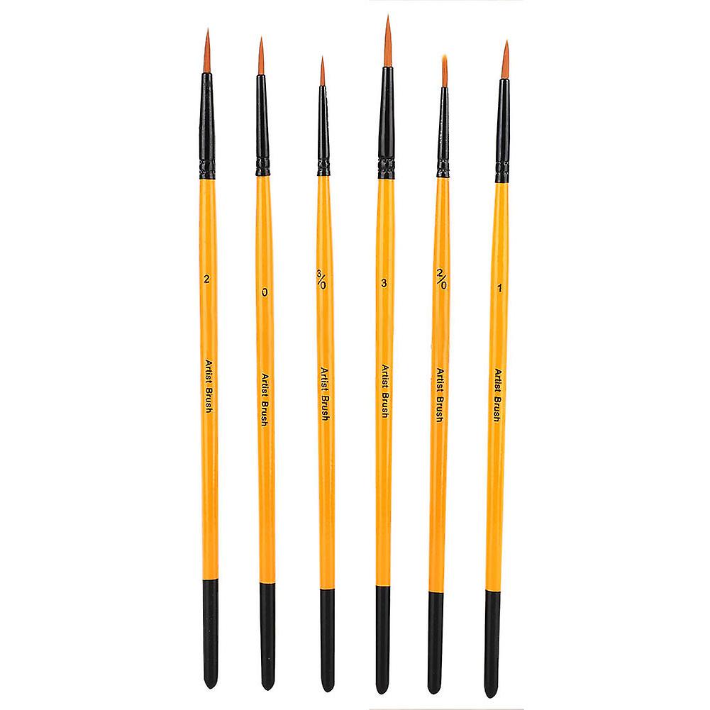 6pcs/set Nylon Hair Paint Brush Tool For Art School Watercolor Acrylic Painting Supplies