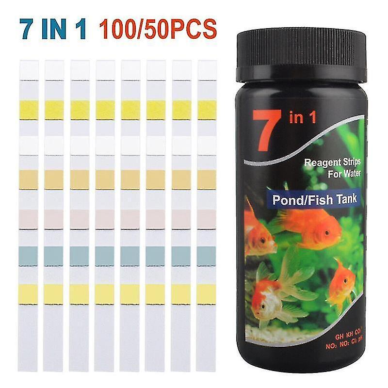 Aquarium Ph Test Kit ~ 50 Test Strips ~ Tropical Fish Tank Water Tester-7 In 1