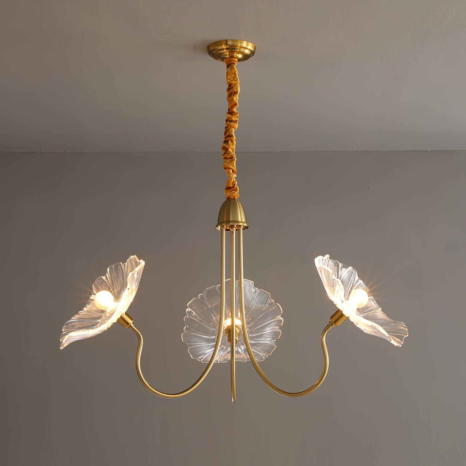 Lotus Leaf Glass Chandelier