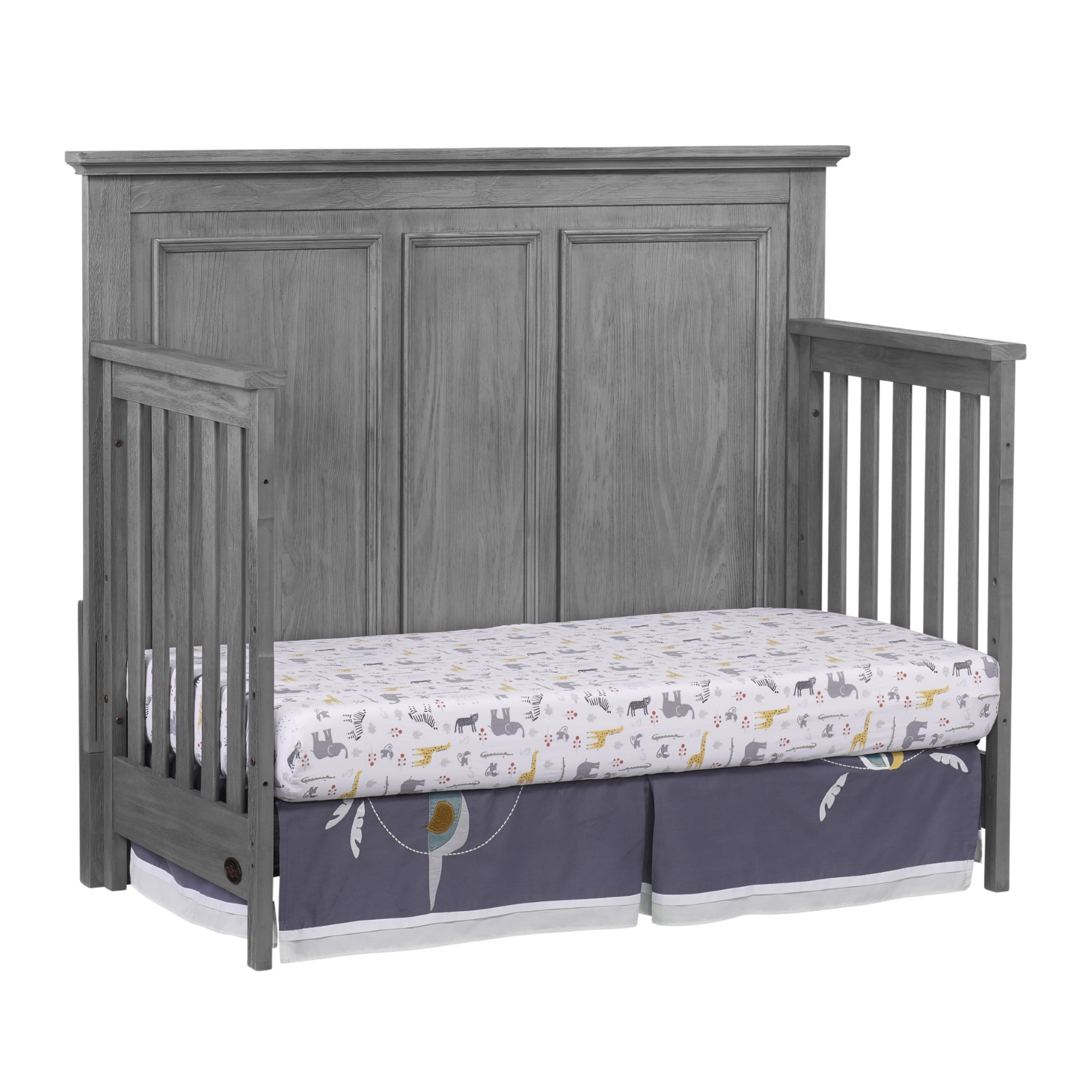 Oxford Baby Kenilworth 4-in-1 Convertible Crib, Graphite Gray, GREENGUARD Gold Certified, Wooden Crib