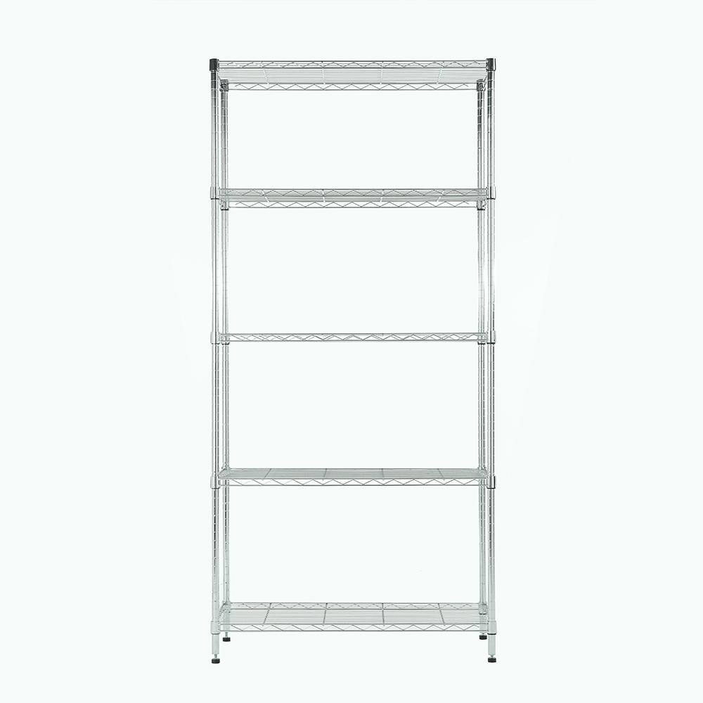 MZG Chrome 5-Tier Steel Shelving (15.7 in. x 33.5 in. x 71.4 in.) 4085181OFH501SG