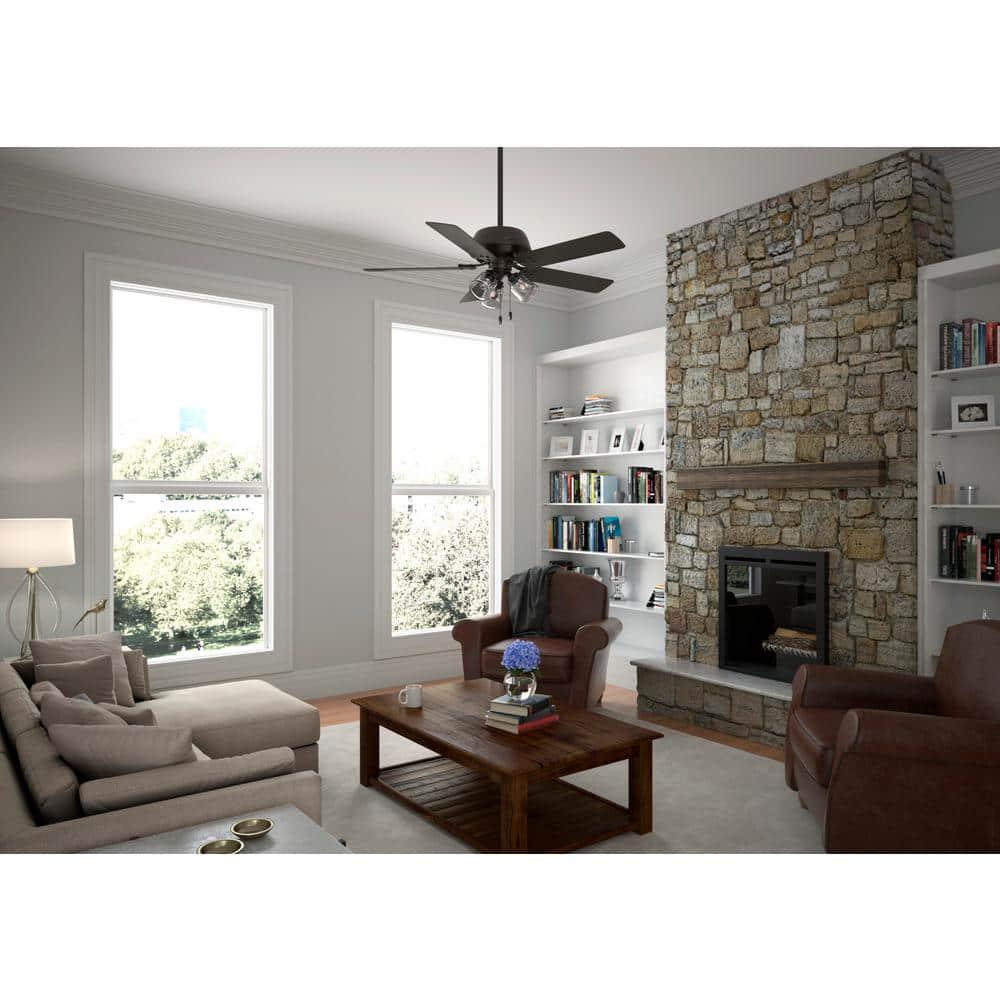 Hunter River Ridge 52 in IndoorOutdoor Noble Bronze Ceiling Fan with Light Kit