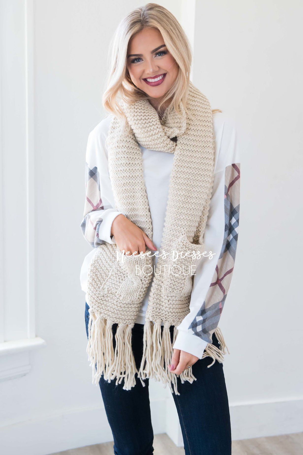 Fireside Flair Plaid Sleeve Sweater