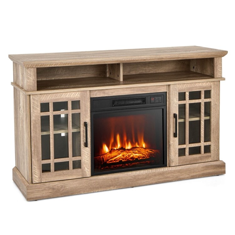 48 Inch Electric Fireplace TV Stand with Cabinets for TVs Up to 50 Inch   48\