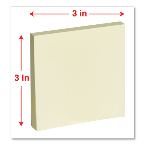 Universal Self-Stick Note Pads， 3 x 3， Yellow， 100-Sheet， 12/Pack (35668)