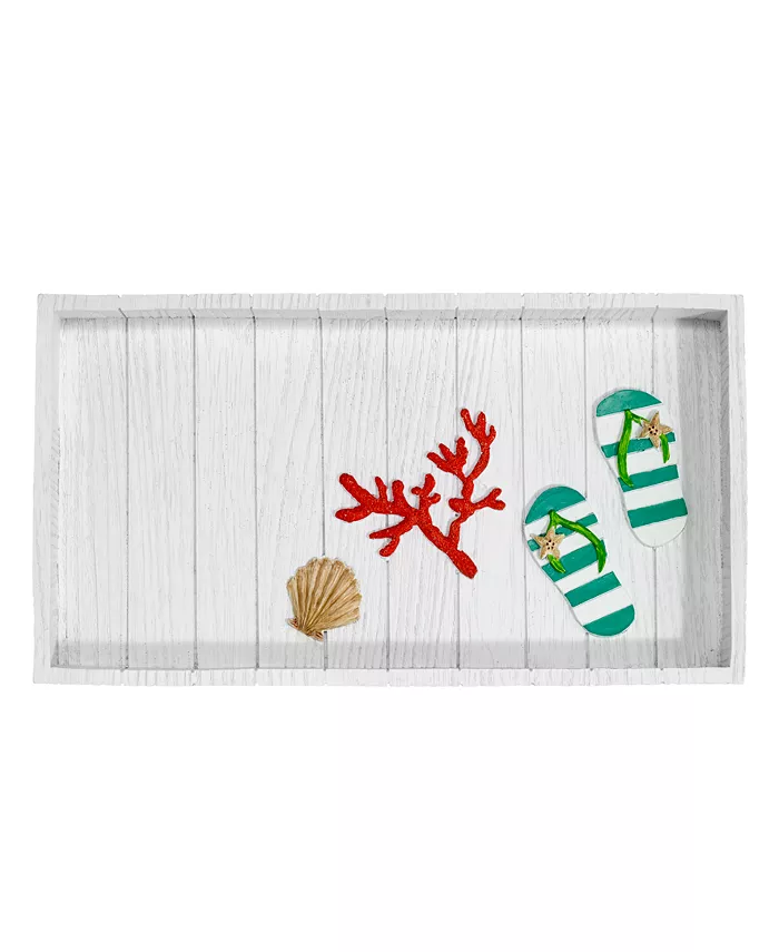 Avanti Beach Mode Flip-Flop Motif Resin Bathroom Tray