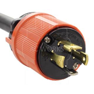 AC WORKS 100 ft. 104 Soow Nema L14-30 125-Volt250-Volt 30 Amp Generator Rubber Extension Cord L1430PR-100E