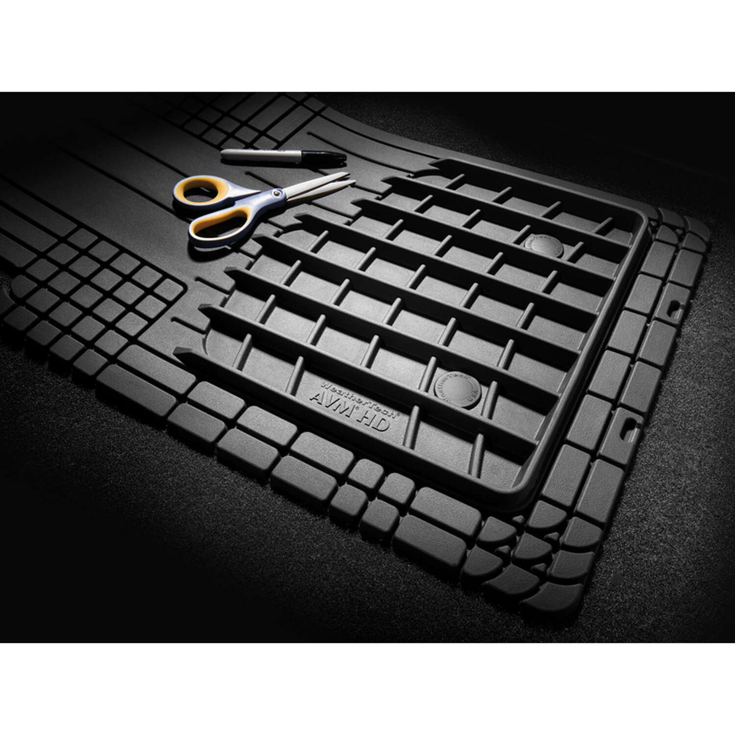 WeatherTech Trim-To-Fit Black Rubber Auto Floor Mats 4 pk