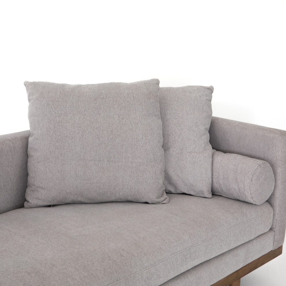 Brady Light Grey Single Chaise Lounge 85 quot  Midcentury   Indoor Chaise Lounge Chairs   by Zin Home  Houzz