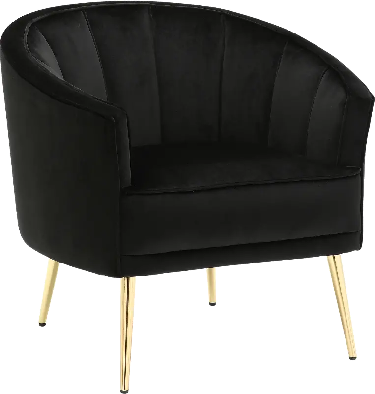 Tania Black Velvet Glam Accent Chair