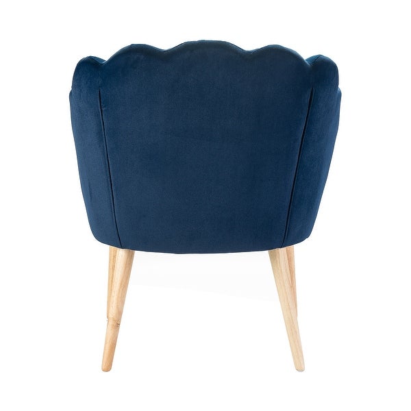 Eleanora Morden Scalloped Velvet Arm Chair with Tufted Back by HULALA HOME