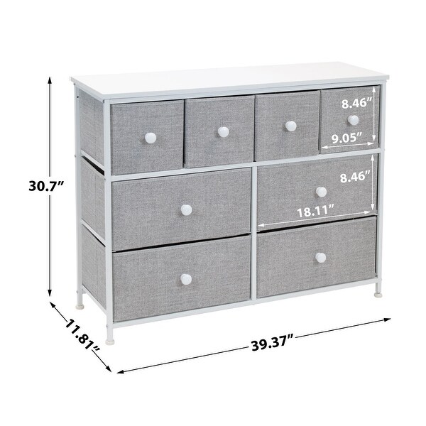 Dresser w/ 8 Drawers - Furniture Storage Chest Tower Unit for Bedroom (Black) - - 35443630