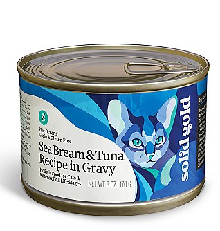 Solid Gold Five Oceans Sea Bream and Tuna Recipe In Gravy Canned Cat Foo