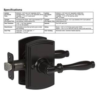 DELANEY HARDWARE Italian Collection Sorado Black BedBath Door Handle 362104