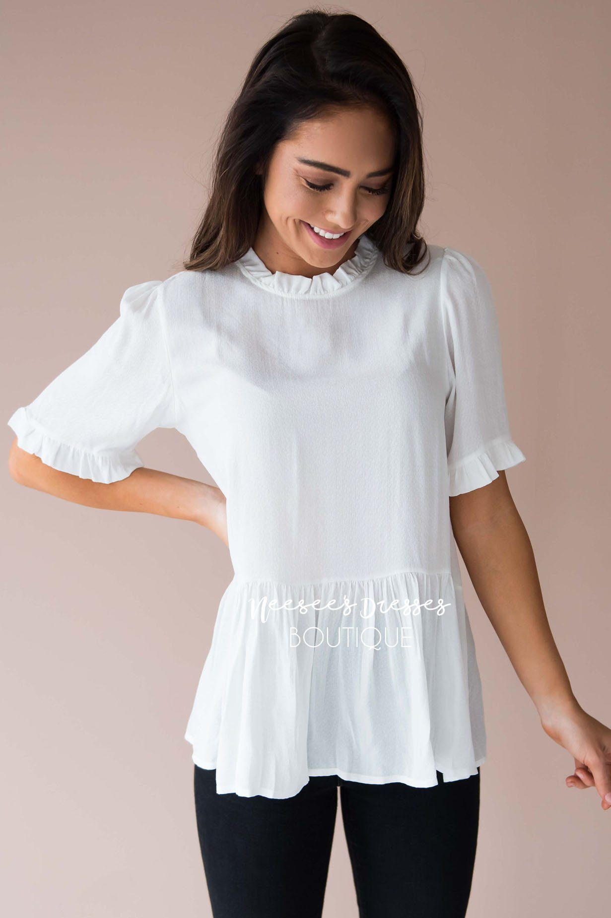 Enjoy It All Ruffle High Neck Top