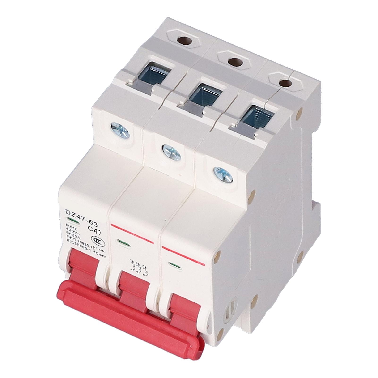 Miniature Circuit Breaker Din Rail Mount Pc Cover Household Air Switch Ac 400v 3p Dz476340a