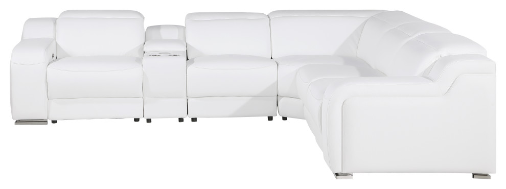 Marco 6 Piece  3 Power Reclining Italian Leather Sectional   Modern   Sectional Sofas   by Luxuriant Furniture  Houzz