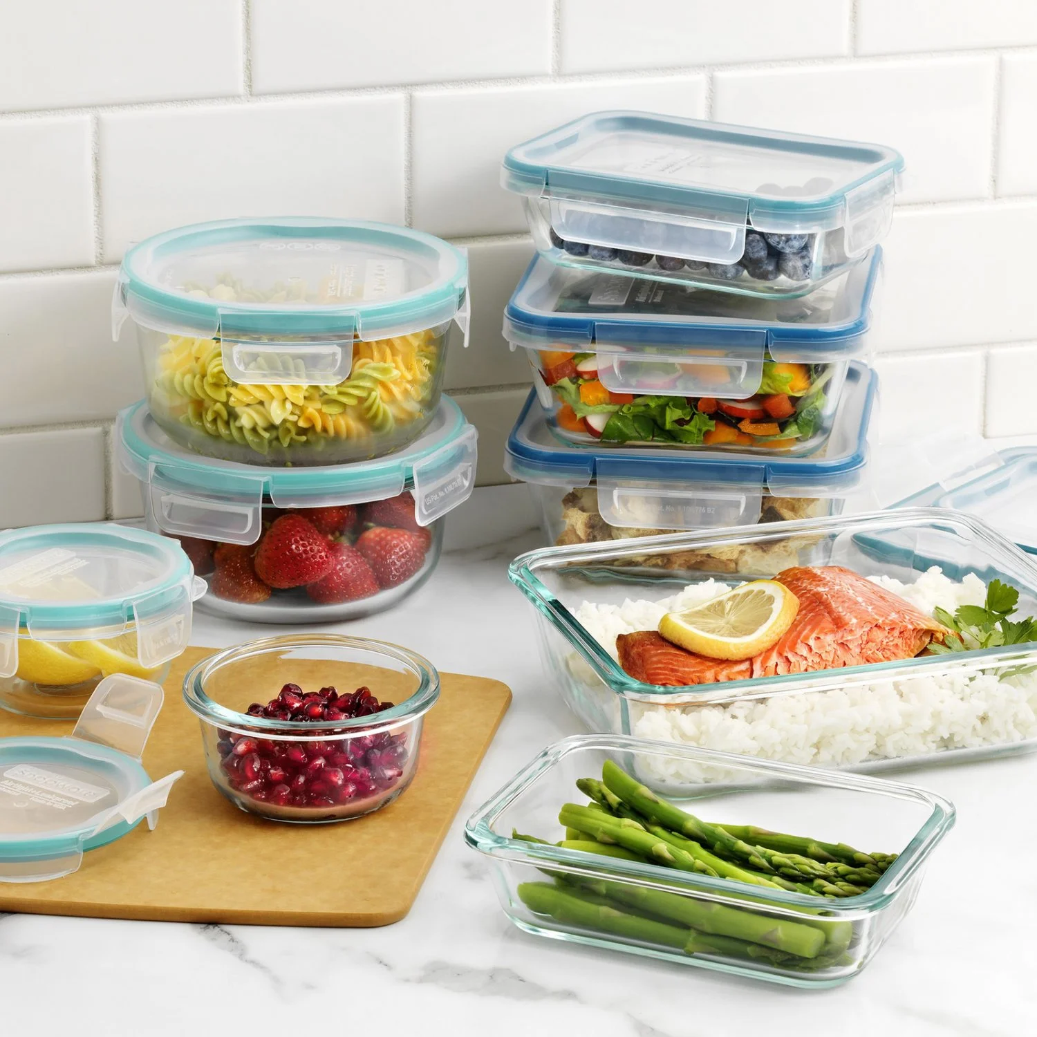 Snapware Pyrex 18-piece Glass Food Storage Set， Airtight， Leak-Proof