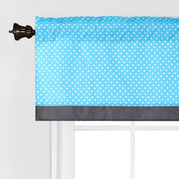 Bacati Pin Dots Aqua gray Window Valance