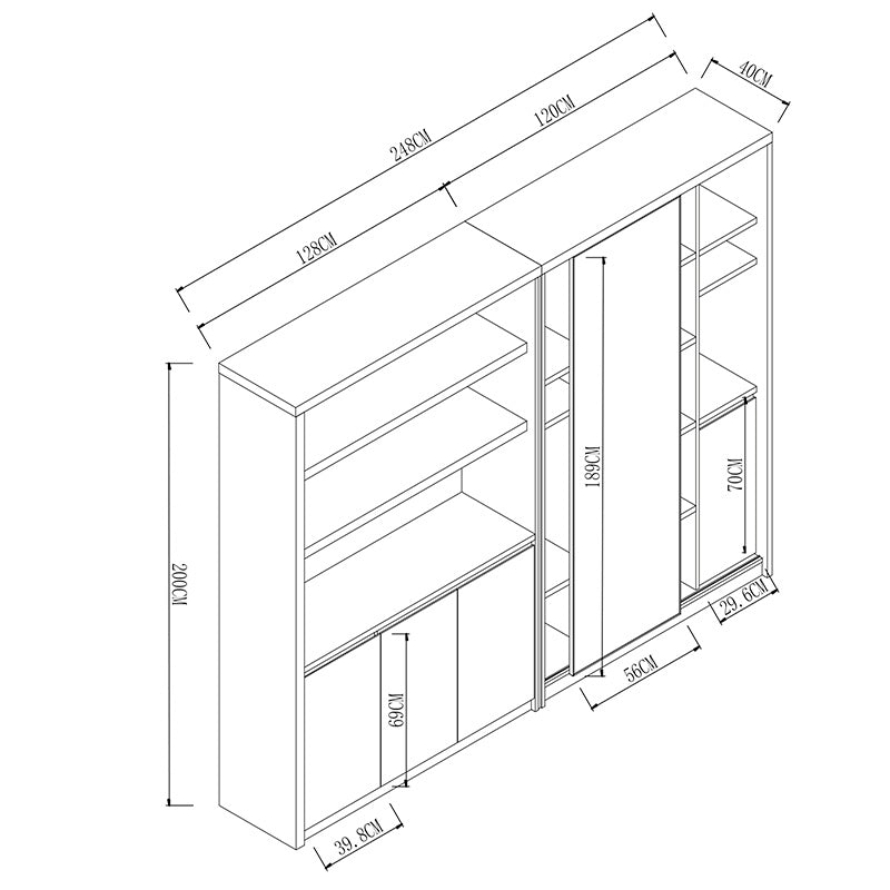 KALANI Display Cabinet 2.48M - Acacia & Carbon Grey