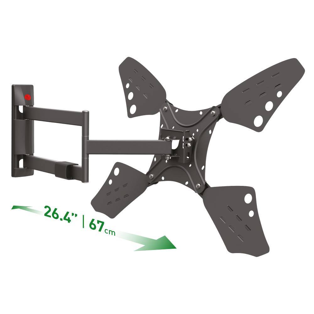 Barkan a Better Point of View Barkan 13 in. - 80 in. Full Motion - 4 Movement Long FlatCurved TV Wall Mount Black Extremely Extendable 3400L-L