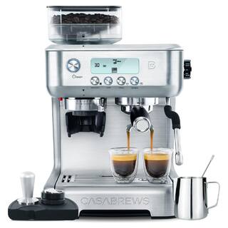 CASABREWS 5700-Pro 75-Cups Sliver Stainless Steel Espresso Machine with LCD Display and Milk Frother Steam Wand HD-US-5700Pro-SIL