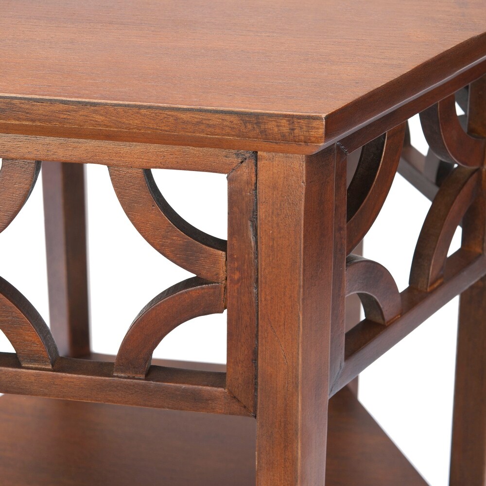 SAFAVIEH Bali Resorts Brown Hexagon End Table   18.1\