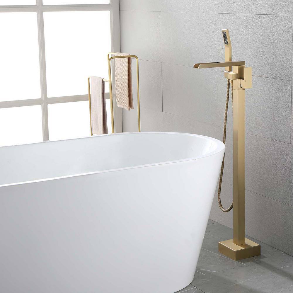 GIVING TREE Single-Handle Claw Foot Tub Faucet with Pressure-Balanced Control with Hand Shower in Gold RMHDFAUC0034