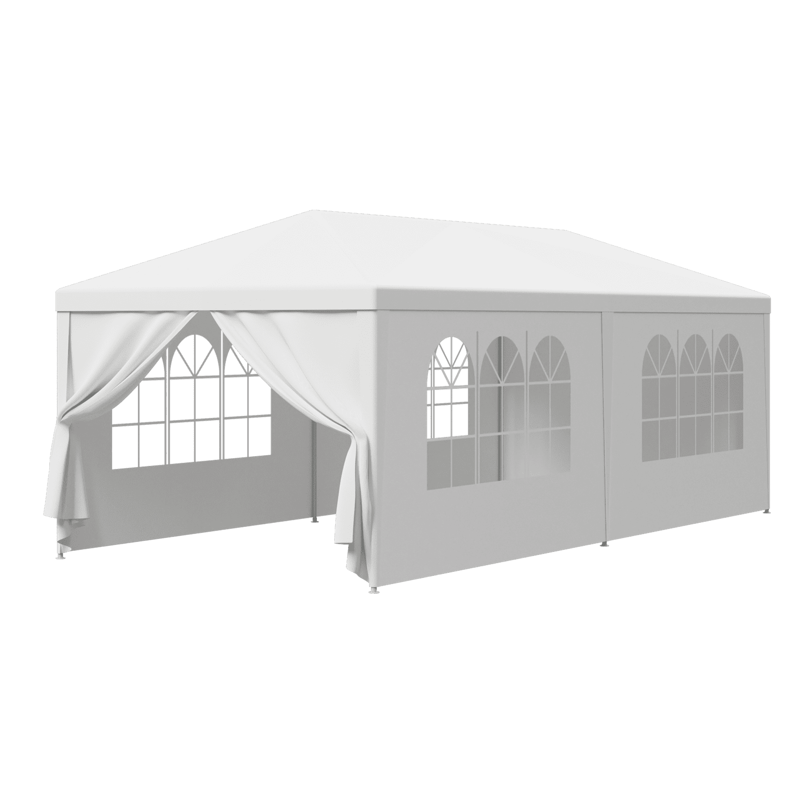 ZENY Outdoor Wedding Party Tent Gazebo Canopy White 4 Walls W/Windows + 2 Solid Walls 10 x 20'