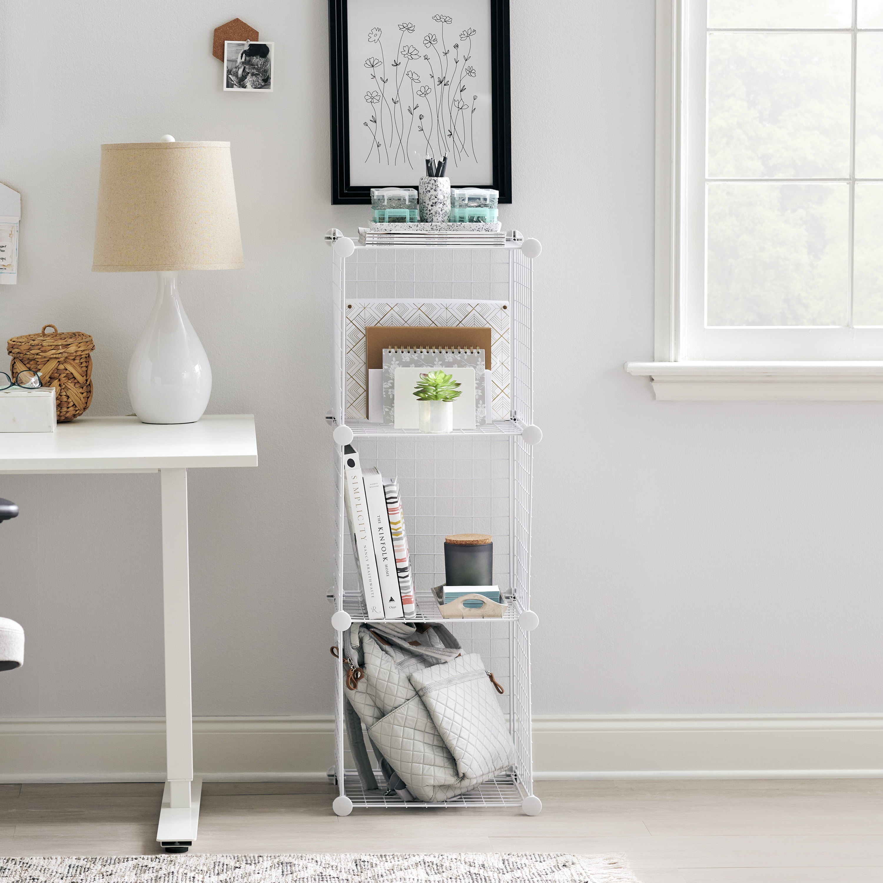 Rubbermaid 3-Piece Stackable Modular Storage Cube Set, White Great for organizing you bedrooms, dorm rooms closets and more