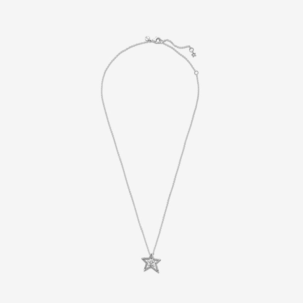 PANDORA  Pavé Asymmetric Star Collier Necklace - 17.7