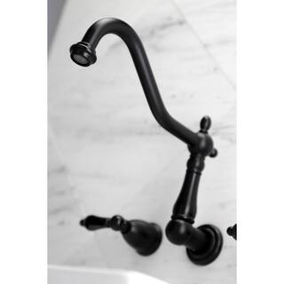 Kingston Brass Duchess Wall Mount Roman Tub Faucet in Matte Black (Valve Included) HKS1020PKL