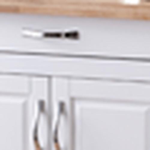 Mainstays Kitchen Island Cart with Drawer and Storage Shelves， White