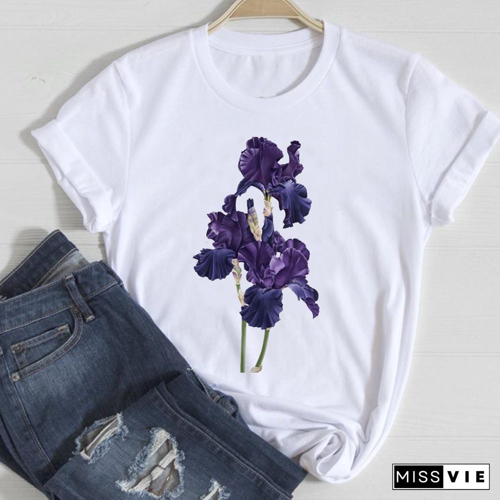 T-shirts Women Witch Floral Fashion Cute 90s Cute Spring Summer Clothes Graphic Tshirt Top Lady Print Female Tee T-Shirt