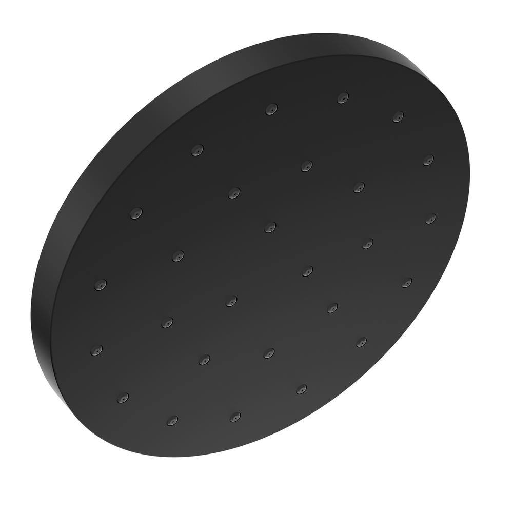 Delta 1-Spray Patterns 1.75 GPM 12 in. Wall Mount Fixed Shower Head with H2Okinetic in Matte Black 52160-BL