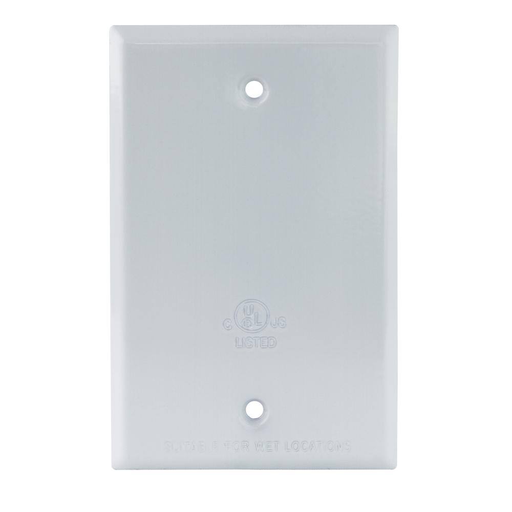 Commercial Electric White 1-Gang Weatherproof Blank Cover WBC100W