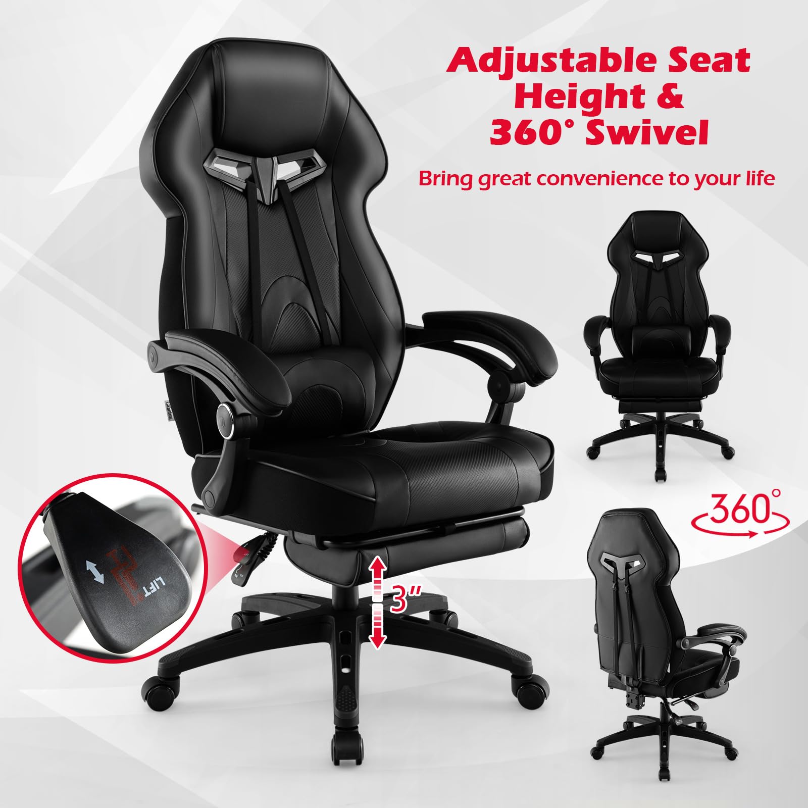 Giantex Gaming Chair with Footrest for Adults