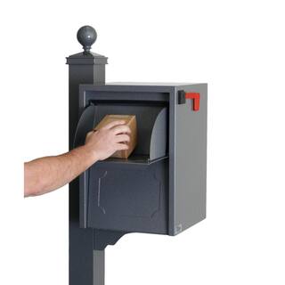 dVault Weekend Away Vault Gray PostColumn Mount Secure Mailbox DVJR0060-2