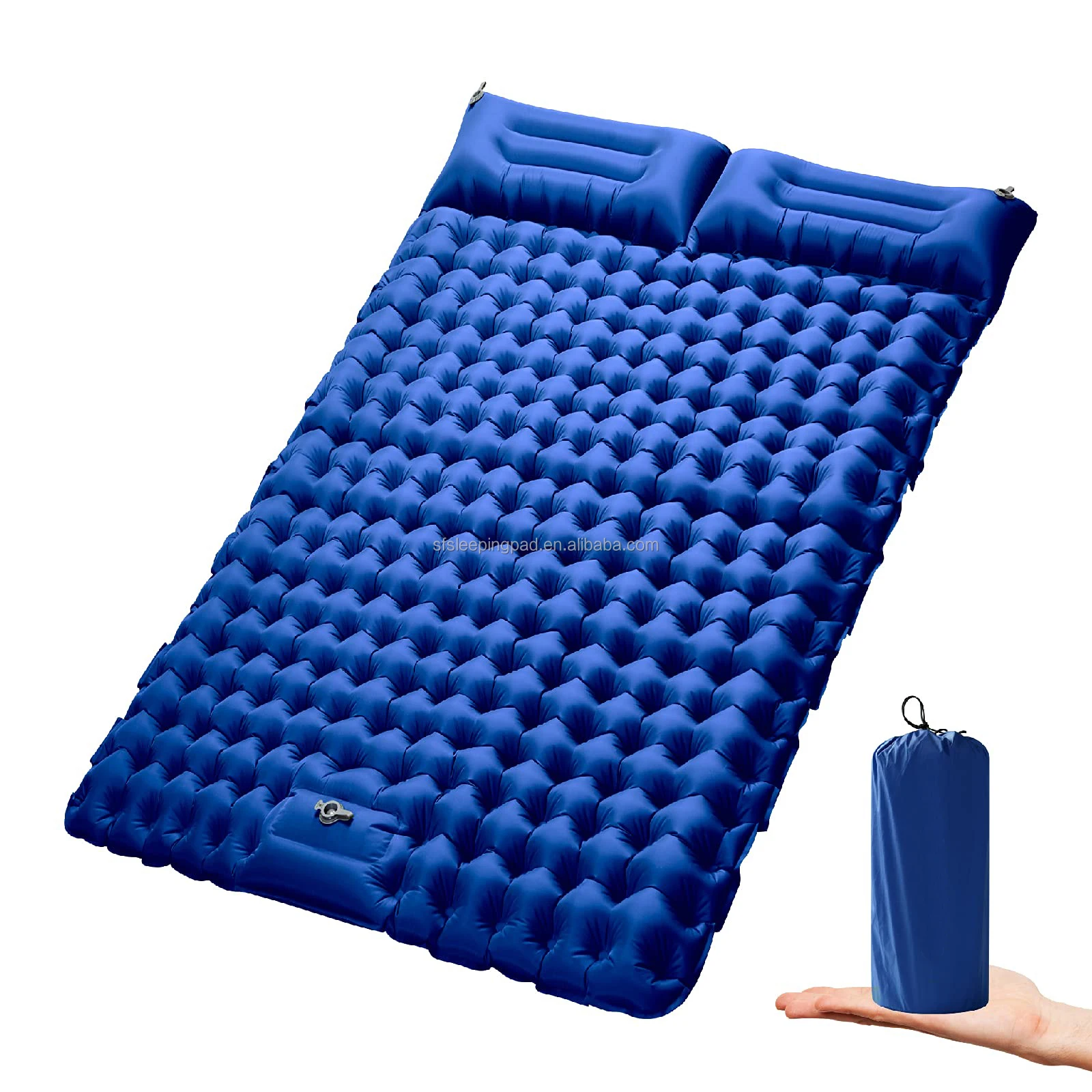 High Quality Double Person Size Outdoor Sleeping Pad Mat Inflatable Air Bed Camping Air Mattress