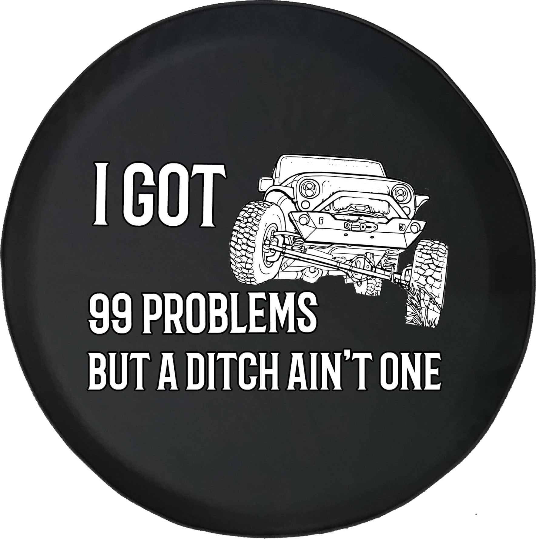 Black Tire Covers - Tire Accessories for Campers， SUVs， Trailers， Trucks， RVs and More | Got 99 Problems Black 28 Inch