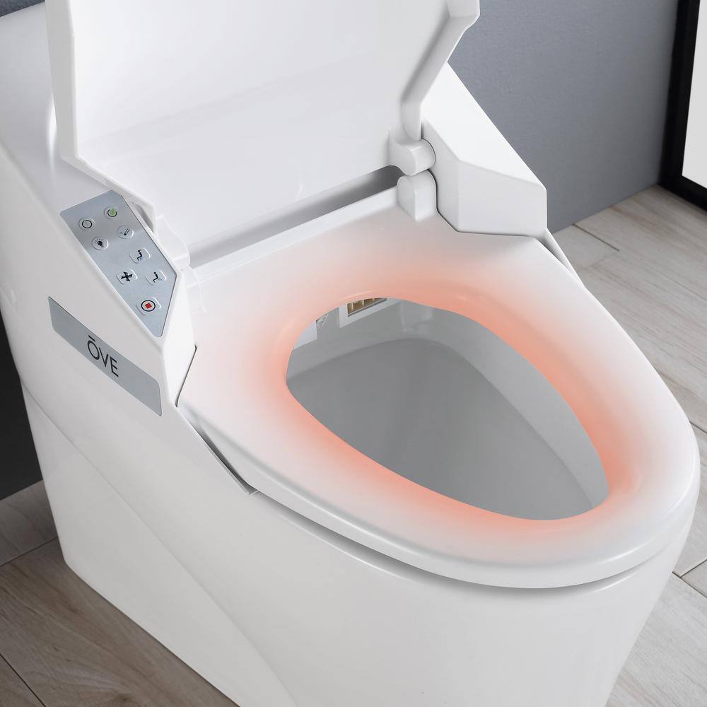 OVE Decors Yosemite 1.27 GPF Single Flush Elongated Smart Toilet and Bidet with Seat in White 15WST-YOSE32-WH