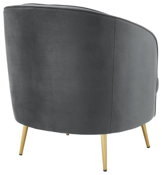 Wallace Modern Velvet Accent Chair In Gray   Midcentury   Armchairs And Accent Chairs   by BisonOffice  Houzz