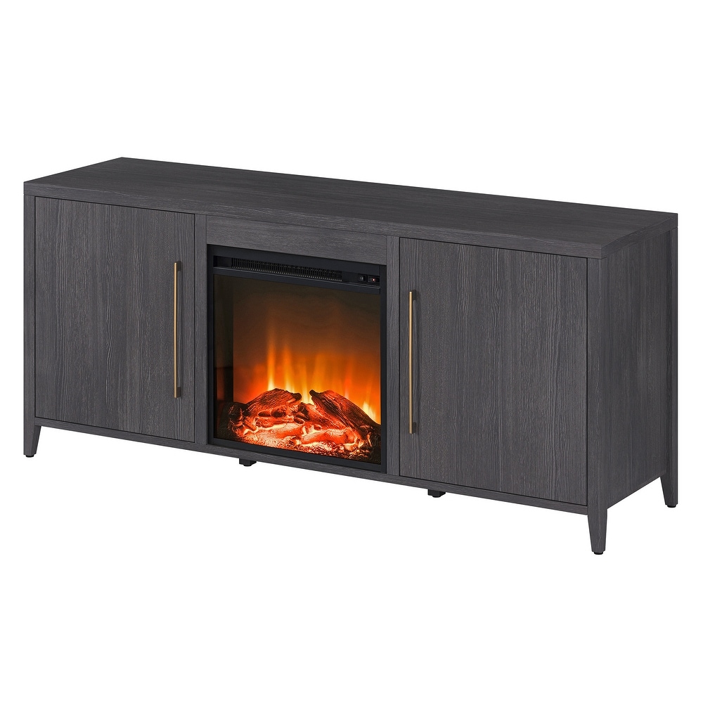 Jasper Rectangular TV Stand with Log Fireplace for TV's up to 65\