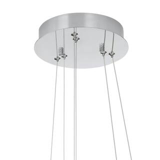 Home Decorators Collection Wesley Park 150-Watt Integrated LED Chrome Pendant Hanging Light with Clear Round Acrylic Ring Shades 21222