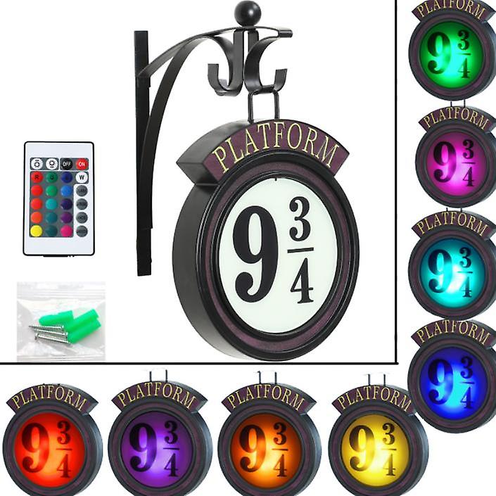 Platform 9 3/4 Night Light Hanging Room Decor Wall Lamp 9  Sign Decoration Wall Lights， Gift For Fan