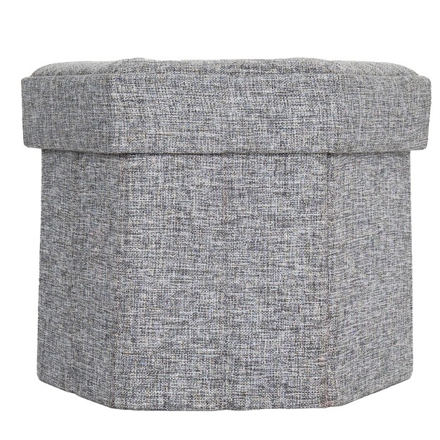 Vintiquewise Decorative Grey Foldable Hexagon Ottoman For Living Room Bedroom Dining Playroom Or Office