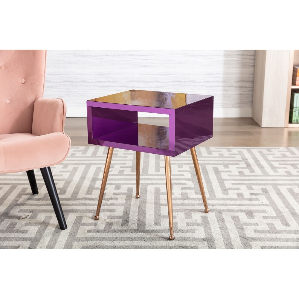 Mirror Nightstand End Table